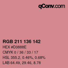 Farbcode: RGB 211 136 142 | qconv.com