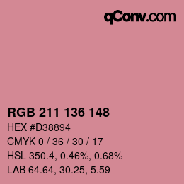 Color code: RGB 211 136 148 | qconv.com