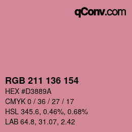Color code: RGB 211 136 154 | qconv.com