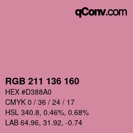 Color code: RGB 211 136 160 | qconv.com