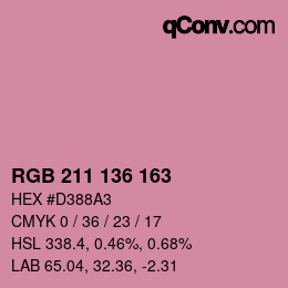 Color code: RGB 211 136 163 | qconv.com