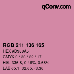 Color code: RGB 211 136 165 | qconv.com