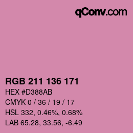 Color code: RGB 211 136 171 | qconv.com