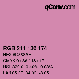 Color code: RGB 211 136 174 | qconv.com