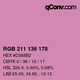 Color code: RGB 211 136 178 | qconv.com