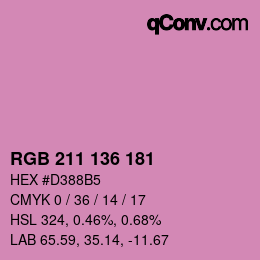 Color code: RGB 211 136 181 | qconv.com