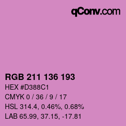 Color code: RGB 211 136 193 | qconv.com