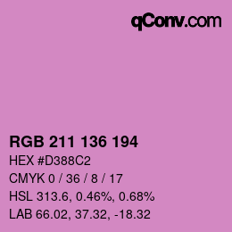 Color code: RGB 211 136 194 | qconv.com