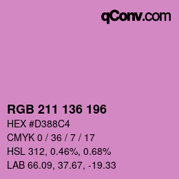 Color code: RGB 211 136 196 | qconv.com