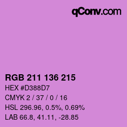Code couleur: RGB 211 136 215 | qconv.com