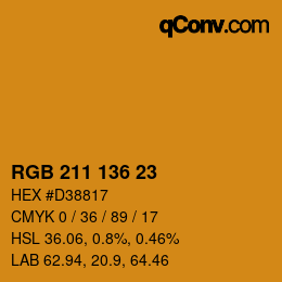 Color code: RGB 211 136 23 | qconv.com