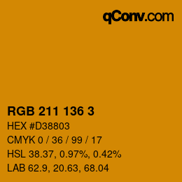 Color code: RGB 211 136 3 | qconv.com