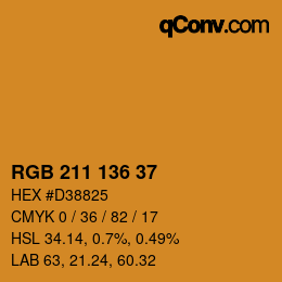 Color code: RGB 211 136 37 | qconv.com