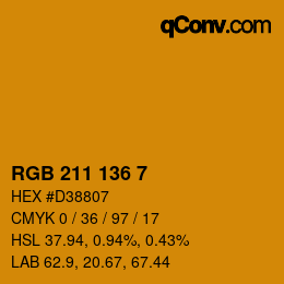 Color code: RGB 211 136 7 | qconv.com