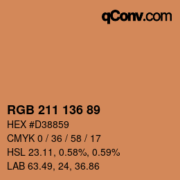 Color code: RGB 211 136 89 | qconv.com