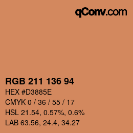 Color code: RGB 211 136 94 | qconv.com