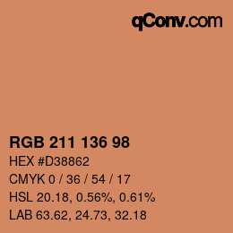 Color code: RGB 211 136 98 | qconv.com