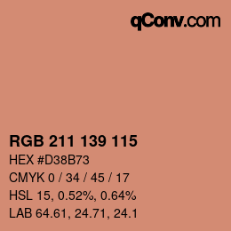 Farbcode: RGB 211 139 115 | qconv.com