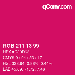 Color code: RGB 211 13 99 | qconv.com