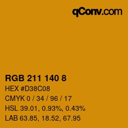 Color code: RGB 211 140 8 | qconv.com
