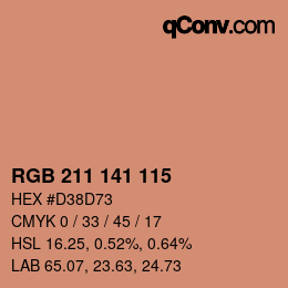 Color code: RGB 211 141 115 | qconv.com
