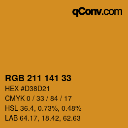 Color code: RGB 211 141 33 | qconv.com