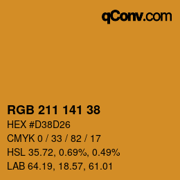 Color code: RGB 211 141 38 | qconv.com