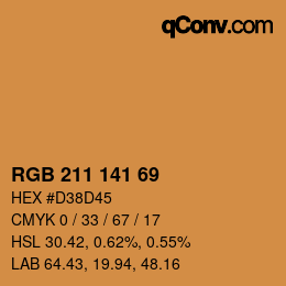 Color code: RGB 211 141 69 | qconv.com