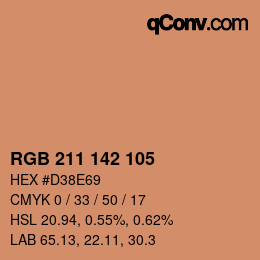 Color code: RGB 211 142 105 | qconv.com