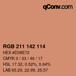 Color code: RGB 211 142 114 | qconv.com
