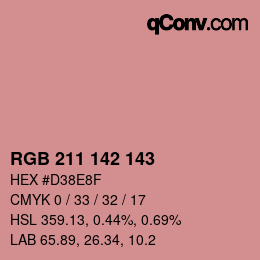 Color code: RGB 211 142 143 | qconv.com