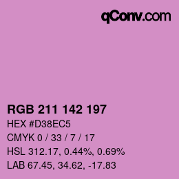 Color code: RGB 211 142 197 | qconv.com