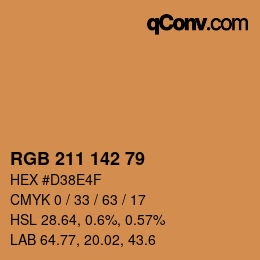Color code: RGB 211 142 79 | qconv.com