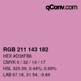 Color code: RGB 211 143 182 | qconv.com