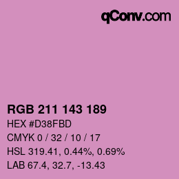Color code: RGB 211 143 189 | qconv.com