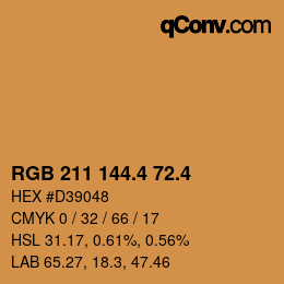 カラーコード: RGB 211 144.4 72.4 | qconv.com