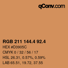 カラーコード: RGB 211 144.4 92.4 | qconv.com