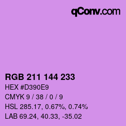 Código de color: RGB 211 144 233 | qconv.com