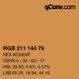 カラーコード: RGB 211 144 79 | qconv.com