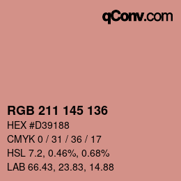 Color code: RGB 211 145 136 | qconv.com