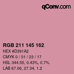 Color code: RGB 211 145 162 | qconv.com