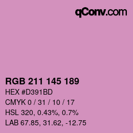 Color code: RGB 211 145 189 | qconv.com