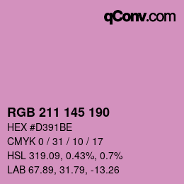Color code: RGB 211 145 190 | qconv.com
