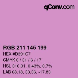 Color code: RGB 211 145 199 | qconv.com