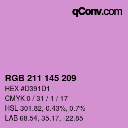 Color code: RGB 211 145 209 | qconv.com