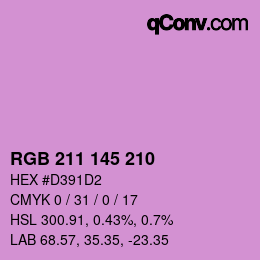 Color code: RGB 211 145 210 | qconv.com