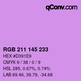 Color code: RGB 211 145 233 | qconv.com