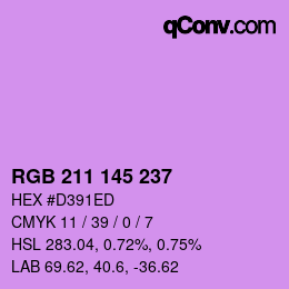Color code: RGB 211 145 237 | qconv.com