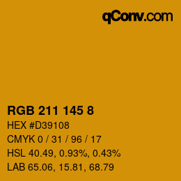 カラーコード: RGB 211 145 8 | qconv.com