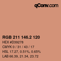 Color code: RGB 211 146.2 120 | qconv.com